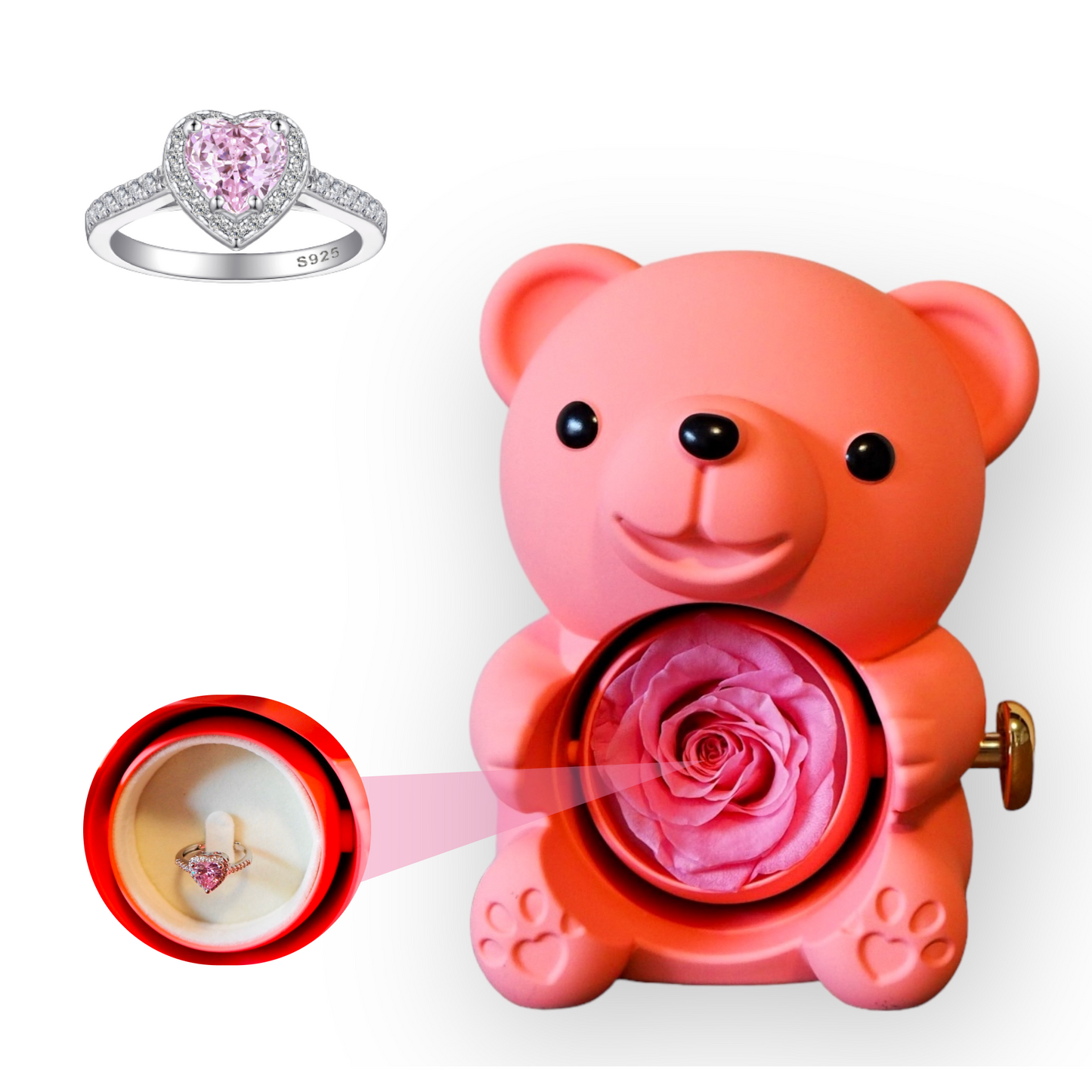 Eternal Rose Bear W/ Promise Ring