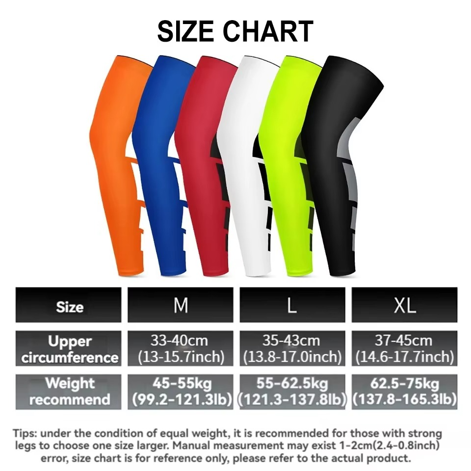 Leg Compression Sleeves - Lengthened Elastic Knee Support for Basketball, Football & Sports