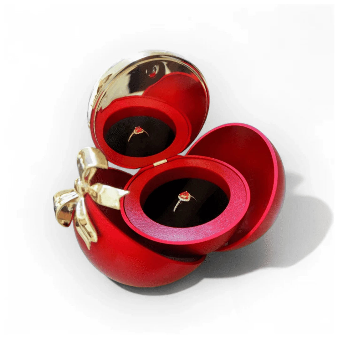 Round Eternal Rose Jewelry Gift Box w/ Heart Promise Ring