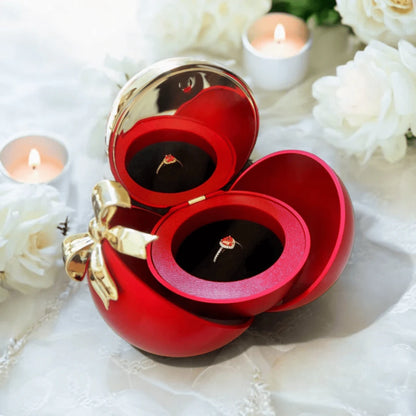 Round Eternal Rose Jewelry Gift Box w/ Heart Promise Ring