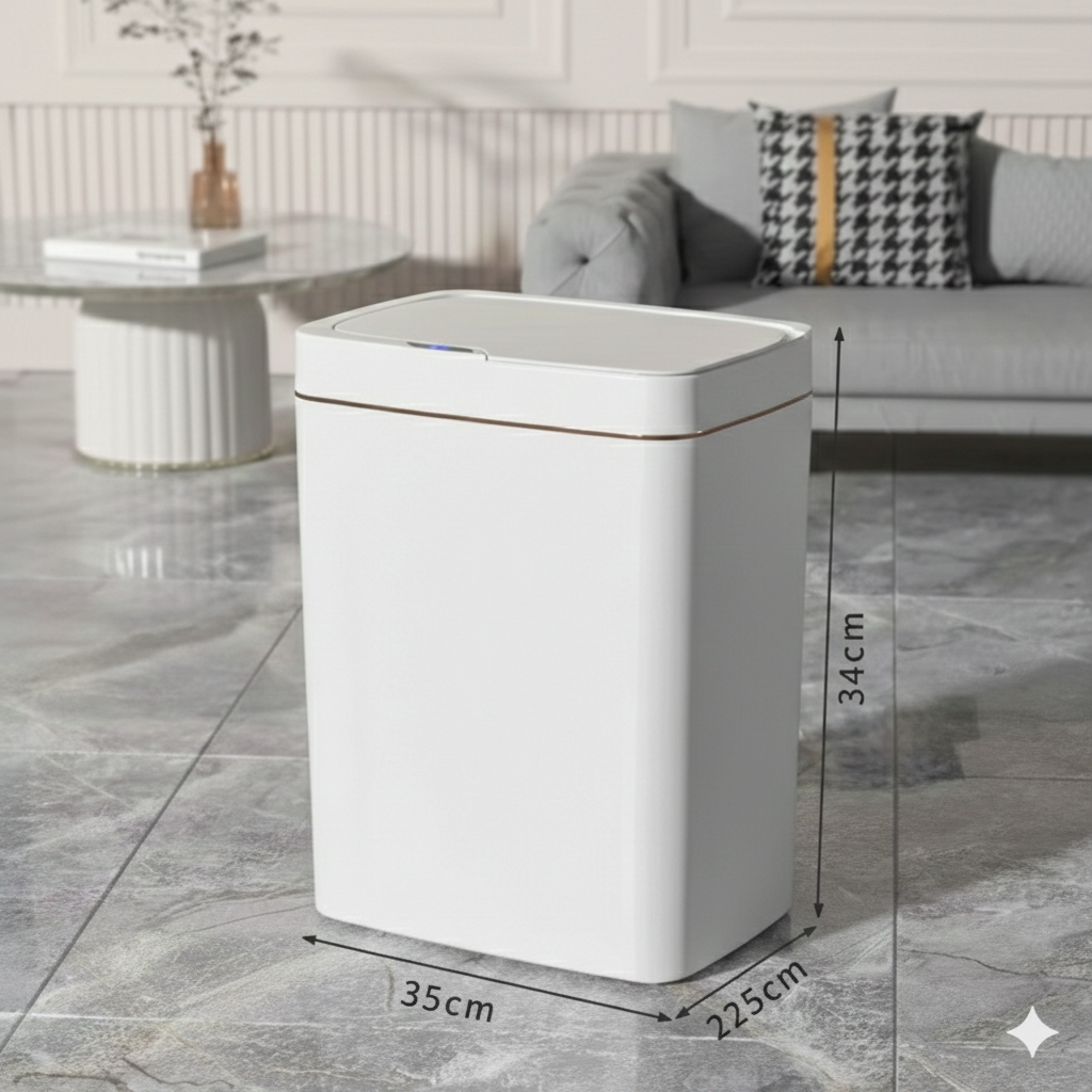 Smart Bathroom Trash Can - Automatic Bagging Electronic Touchless Sensor Garbage Bin 15L