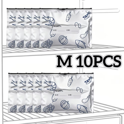 10/60pcs Aluminum Foil Storage Bags Freezer Sealed Organizers Food Packaging Reusable Pantry Odor-Proof Bag Kitchen Essential