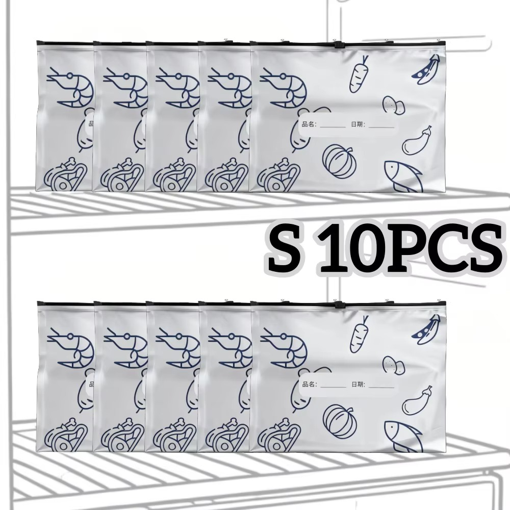 10/60pcs Aluminum Foil Storage Bags Freezer Sealed Organizers Food Packaging Reusable Pantry Odor-Proof Bag Kitchen Essential