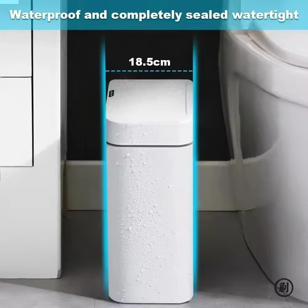 Smart Bathroom Trash Can - Automatic Bagging Electronic Touchless Sensor Garbage Bin 15L