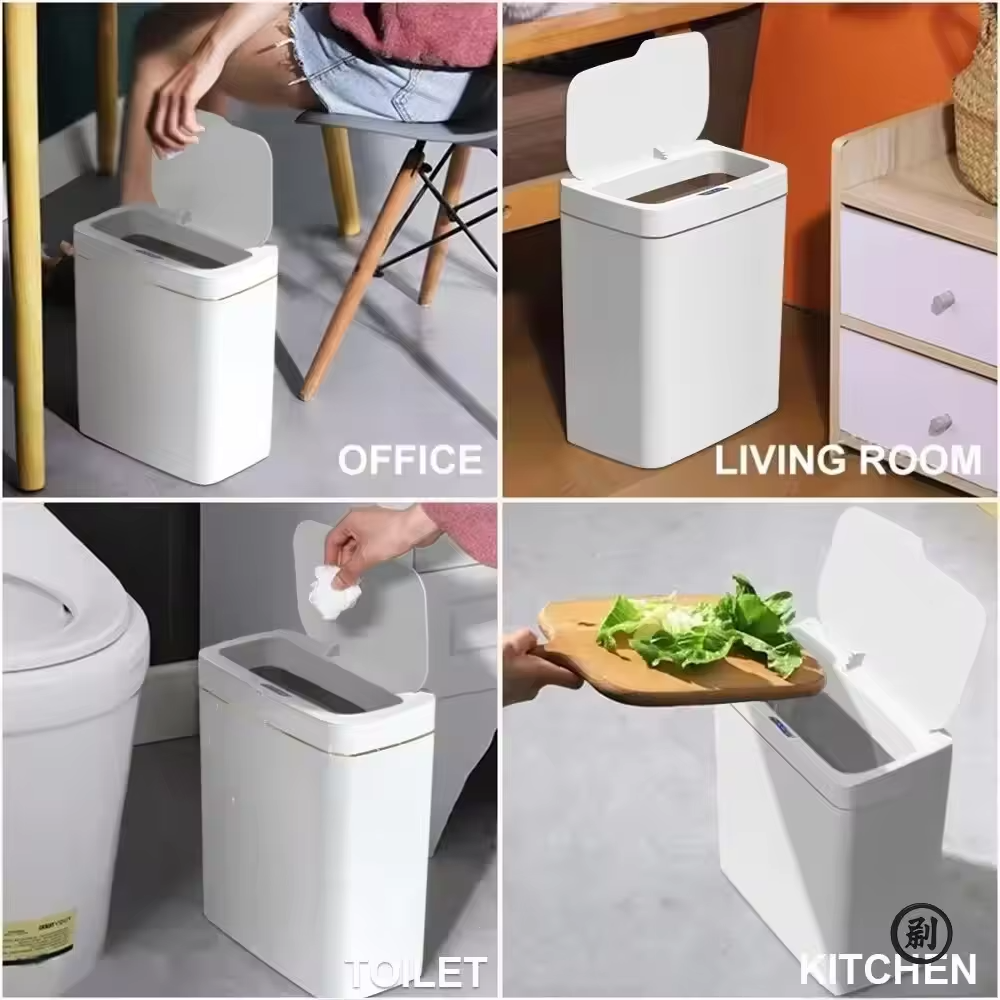 Smart Bathroom Trash Can - Automatic Bagging Electronic Touchless Sensor Garbage Bin 15L