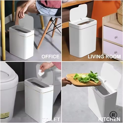 Smart Bathroom Trash Can - Automatic Bagging Electronic Touchless Sensor Garbage Bin 15L