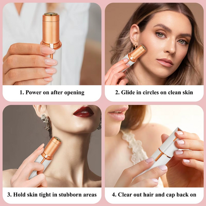 Finishing Touch Hair Remover Electric Razor for Women with LED Light - Painless Portable Lipstick Hair Removal