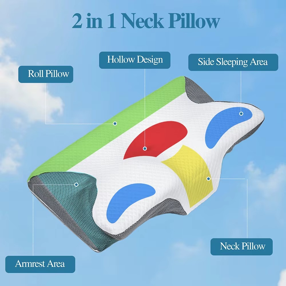 Butterfly Sleep Memory Neck Pillow Slow Rebound Comfortable Memory Foam Sleep Pillow Cervical Orthopedic Neck Massage Bed Pillow