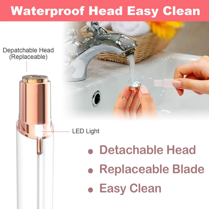 Finishing Touch Hair Remover Electric Razor for Women with LED Light - Painless Portable Lipstick Hair Removal