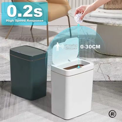 Smart Bathroom Trash Can - Automatic Bagging Electronic Touchless Sensor Garbage Bin 15L