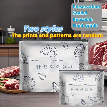 10/60pcs Aluminum Foil Storage Bags Freezer Sealed Organizers Food Packaging Reusable Pantry Odor-Proof Bag Kitchen Essential