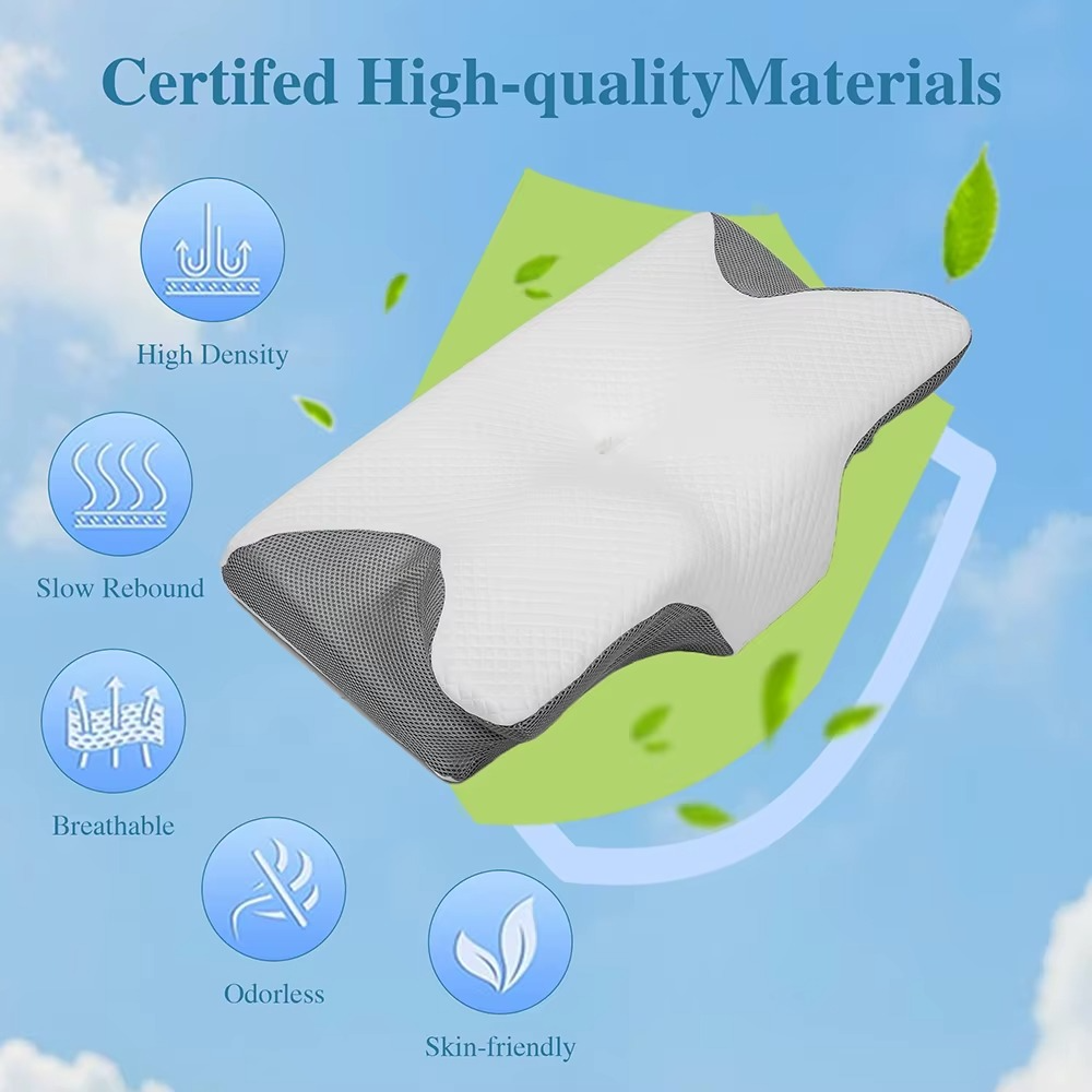 Butterfly Sleep Memory Neck Pillow Slow Rebound Comfortable Memory Foam Sleep Pillow Cervical Orthopedic Neck Massage Bed Pillow