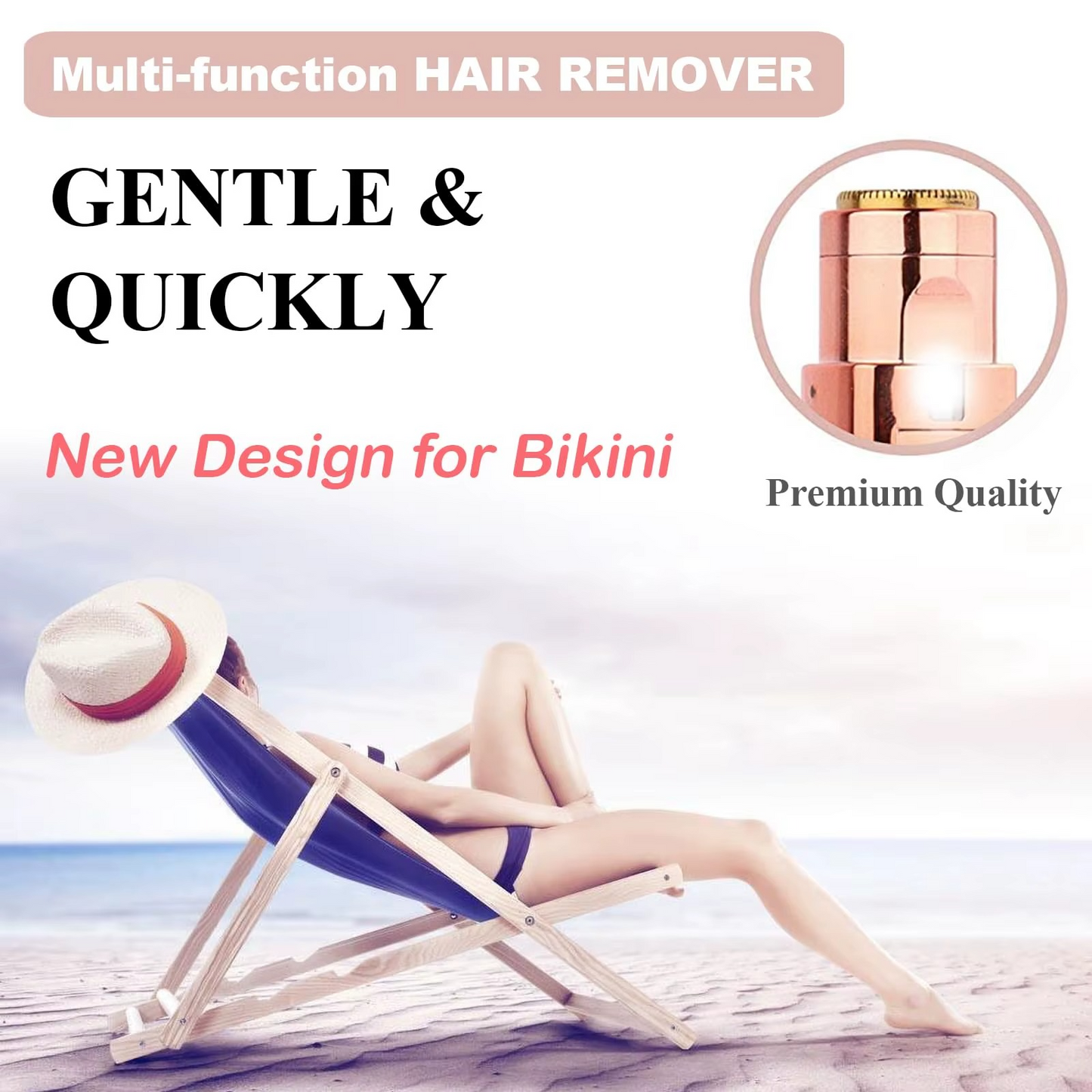 Finishing Touch Hair Remover Electric Razor for Women with LED Light - Painless Portable Lipstick Hair Removal